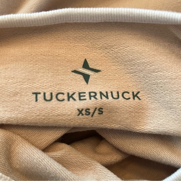 Tuckernuck Beige Sand & White Farah Terry Pullover Oversized Size XS/S Sporty - Picture 7 of 9